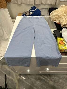 Haver + Blair Light Blue High-Waist Wide-Leg Trousers